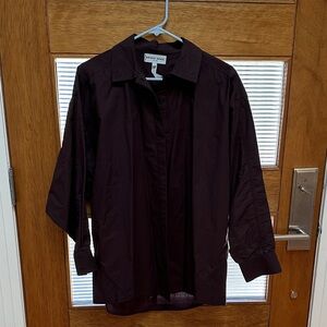 Apiece Apart Kaarina blouse in chocolate plum, xs